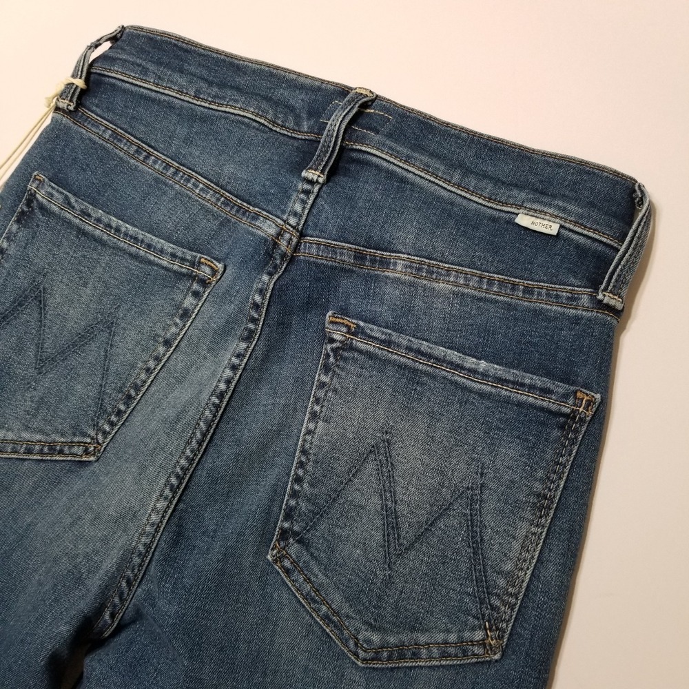 NWT MOTHER High Waisted Rider Ankle Step Fray in Over The Top Straight Jeans 27 - Picture 12 of 16